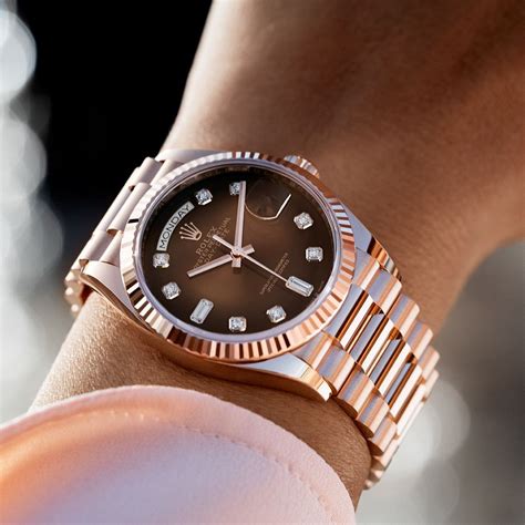 rolex day date brown face